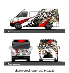 Cargo van graphic vector. abstract racing shape with modern camouflage design for vehicle vinyl wrap 
