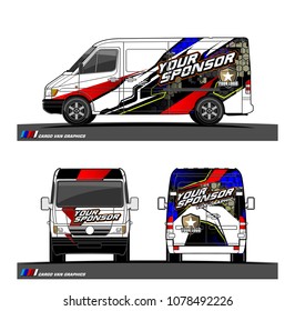 Cargo van graphic vector. abstract racing shape with modern camouflage design for vehicle vinyl wrap 
