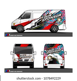 Cargo van graphic vector. abstract racing shape with modern camouflage design for vehicle vinyl wrap 

