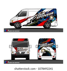 Cargo van graphic vector. abstract racing shape with modern camouflage design for vehicle vinyl wrap 
