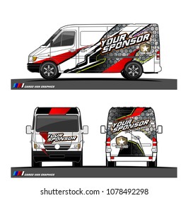 Cargo van graphic vector. abstract racing shape with modern camouflage design for vehicle vinyl wrap 
