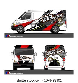 Cargo van graphic vector. abstract racing shape with modern camouflage design for vehicle vinyl wrap 
