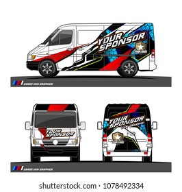 Cargo van graphic vector. abstract racing shape with modern camouflage design for vehicle vinyl wrap 
