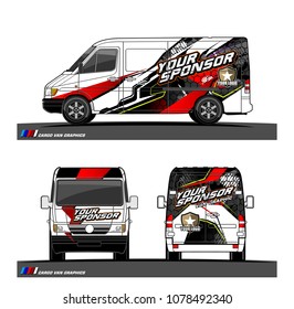 Cargo van graphic vector. abstract racing shape with modern camouflage design for vehicle vinyl wrap 
