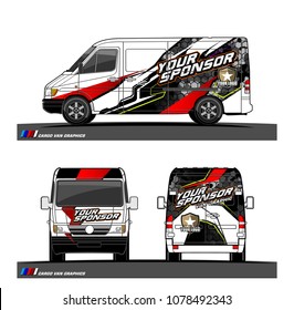 Cargo van graphic vector. abstract racing shape with modern camouflage design for vehicle vinyl wrap 
