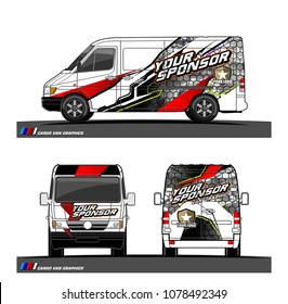 Cargo van graphic vector. abstract racing shape with modern camouflage design for vehicle vinyl wrap 
