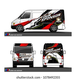 Cargo van graphic vector. abstract racing shape with modern camouflage design for vehicle vinyl wrap 
