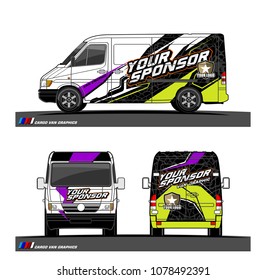 Cargo van graphic vector. abstract racing shape with modern camouflage design for vehicle vinyl wrap 
