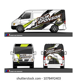 Cargo van graphic vector. abstract racing shape with modern camouflage design for vehicle vinyl wrap 
