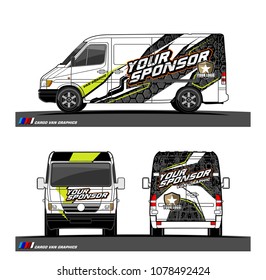 Cargo van graphic vector. abstract racing shape with modern camouflage design for vehicle vinyl wrap 
