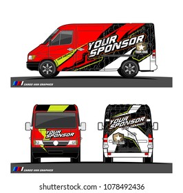 Cargo van graphic vector. abstract racing shape with modern camouflage design for vehicle vinyl wrap 

