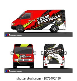 Cargo van graphic vector. abstract racing shape with modern camouflage design for vehicle vinyl wrap 
