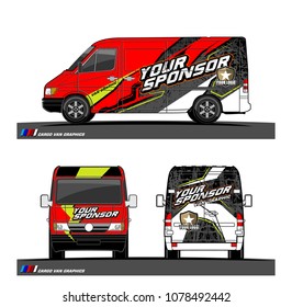 Cargo van graphic vector. abstract racing shape with modern camouflage design for vehicle vinyl wrap 
