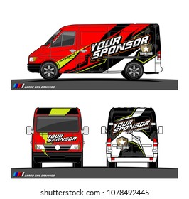 Cargo van graphic vector. abstract racing shape with modern camouflage design for vehicle vinyl wrap 
