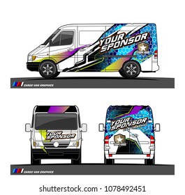 Cargo van graphic vector. abstract racing shape with modern camouflage design for vehicle vinyl wrap 
