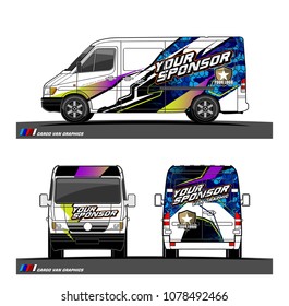 Cargo van graphic vector. abstract racing shape with modern camouflage design for vehicle vinyl wrap 
