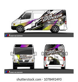 Cargo van graphic vector. abstract racing shape with modern camouflage design for vehicle vinyl wrap 
