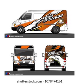 Cargo van graphic vector. abstract racing shape with modern camouflage design for vehicle vinyl wrap 
