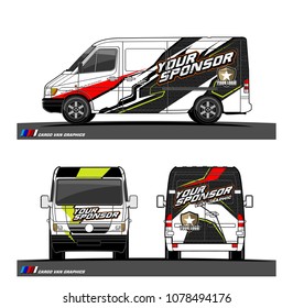 Cargo van graphic vector. abstract racing shape with modern camouflage design for vehicle vinyl wrap 
