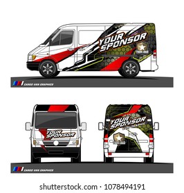 Cargo van graphic vector. abstract racing shape with modern camouflage design for vehicle vinyl wrap 
