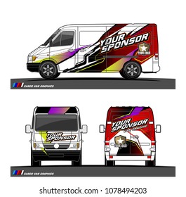 Cargo van graphic vector. abstract racing shape with modern camouflage design for vehicle vinyl wrap 
