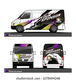 Cargo van graphic vector. abstract racing shape with modern camouflage design for vehicle vinyl wrap 
