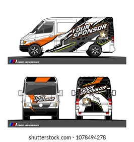 Cargo van graphic vector. abstract racing shape with modern camouflage design for vehicle vinyl wrap 
