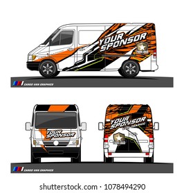 Cargo van graphic vector. abstract racing shape with modern camouflage design for vehicle vinyl wrap 
