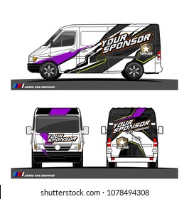 Cargo van graphic vector. abstract racing shape with modern camouflage design for vehicle vinyl wrap 
