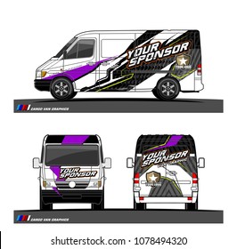 Cargo van graphic vector. abstract racing shape with modern camouflage design for vehicle vinyl wrap 
