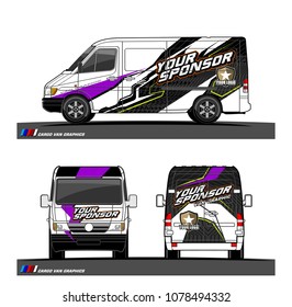 Cargo van graphic vector. abstract racing shape with modern camouflage design for vehicle vinyl wrap 
