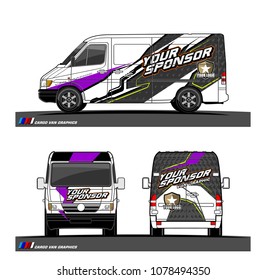 Cargo van graphic vector. abstract racing shape with modern camouflage design for vehicle vinyl wrap 
