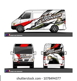 Cargo van graphic vector. abstract racing shape with modern camouflage design for vehicle vinyl wrap 
