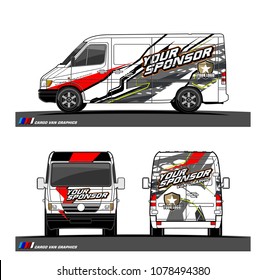 Cargo van graphic vector. abstract racing shape with modern camouflage design for vehicle vinyl wrap 
