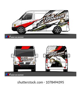 Cargo van graphic vector. abstract racing shape with modern camouflage design for vehicle vinyl wrap 
