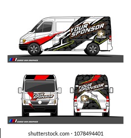Cargo van graphic vector. abstract racing shape with modern camouflage design for vehicle vinyl wrap 
