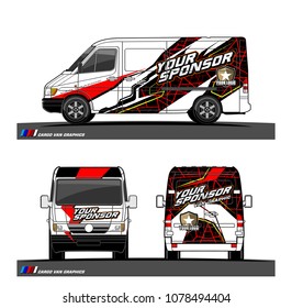 Cargo van graphic vector. abstract racing shape with modern camouflage design for vehicle vinyl wrap 
