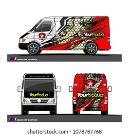 Cargo van graphic vector. abstract shape with grunge background design for vehicle vinyl wrap 
