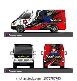 Cargo van graphic vector. abstract shape with grunge background design for vehicle vinyl wrap 

