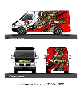 Cargo van graphic vector. abstract shape with grunge background design for vehicle vinyl wrap 
