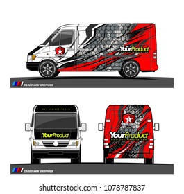 Cargo van graphic vector. abstract shape with grunge background design for vehicle vinyl wrap 
