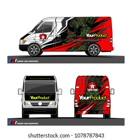 Cargo van graphic vector. abstract shape with grunge background design for vehicle vinyl wrap 
