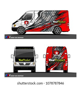 Cargo van graphic vector. abstract shape with grunge background design for vehicle vinyl wrap 
