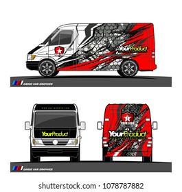 Cargo van graphic vector. abstract shape with grunge background design for vehicle vinyl wrap 
