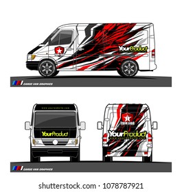 Cargo van graphic vector. abstract shape with grunge background design for vehicle vinyl wrap 
