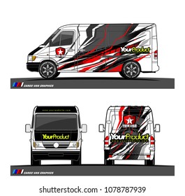 Cargo van graphic vector. abstract shape with grunge background design for vehicle vinyl wrap 

