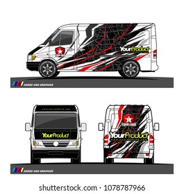 Cargo van graphic vector. abstract shape with grunge background design for vehicle vinyl wrap 
