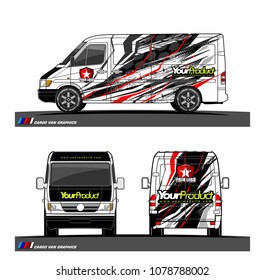 Cargo van graphic vector. abstract shape with grunge background design for vehicle vinyl wrap 
