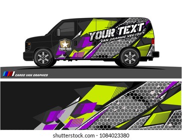 Cargo van graphic vector. abstract racing shape with modern camouflage design for vehicle vinyl wrap 
