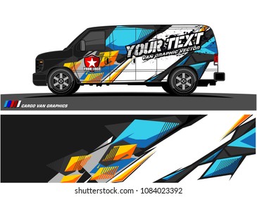 Cargo van graphic vector. abstract racing shape with modern camouflage design for vehicle vinyl wrap 